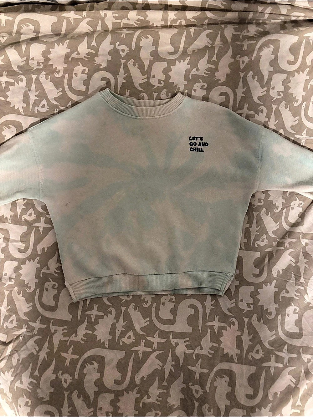 2t Zara Let's Go and Chill Tie-Dye Sweatshirt in Green & Blue